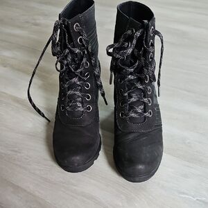 Sorel Lace up Boots.Lexi Wedge